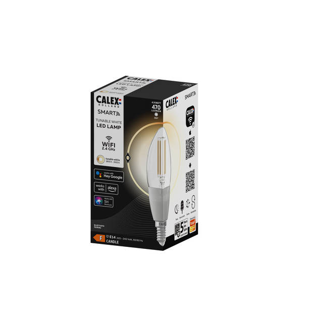 Calex smart led kaars B35 4,5 WE27 helder