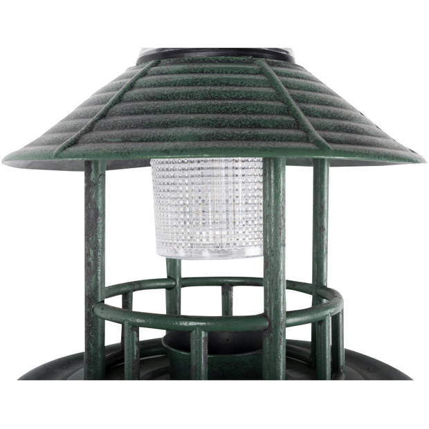 Lifetime Garden voedertafel voor vogels - antiek groen - Met solar light
