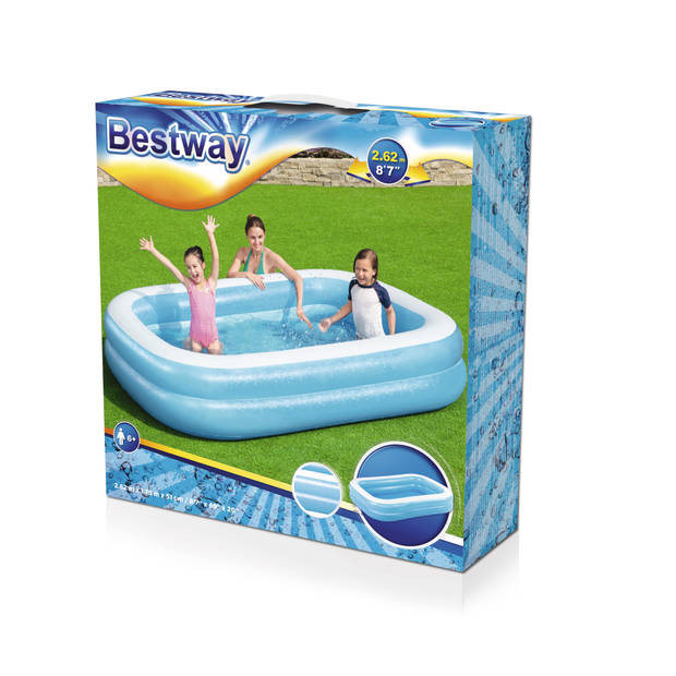 Bestway opblaasbaar familiezwembad - model 54006 - 2-rings - 262x175x51cm