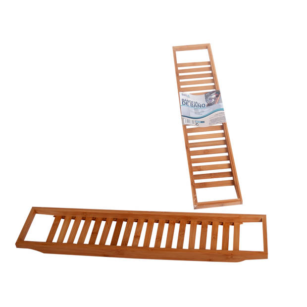 Gerimport - Luxe Bamboe Badrekje 66x14cm - Bamboo Bad brug - Badkuip Plank voor in Bad - Boekenhouder/Tablethouder –