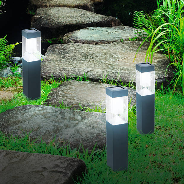 Grundig Tuinlamp - Solar - Set van 3 - LED - Zwart