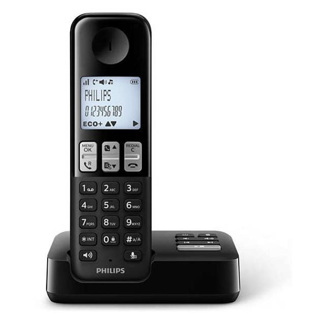 Philips D2551B/01- Draadloze DECT-telefoon met 1 handset met antwoordapparaat - Zwart