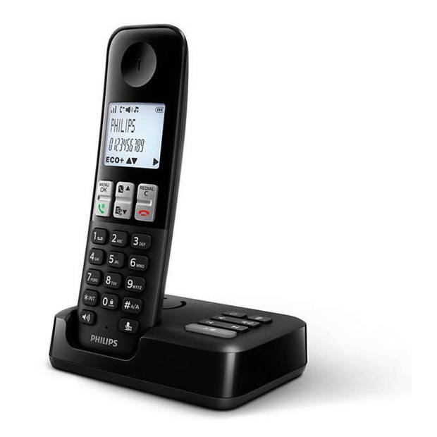 Philips D2551B/01- Draadloze DECT-telefoon met 1 handset met antwoordapparaat - Zwart