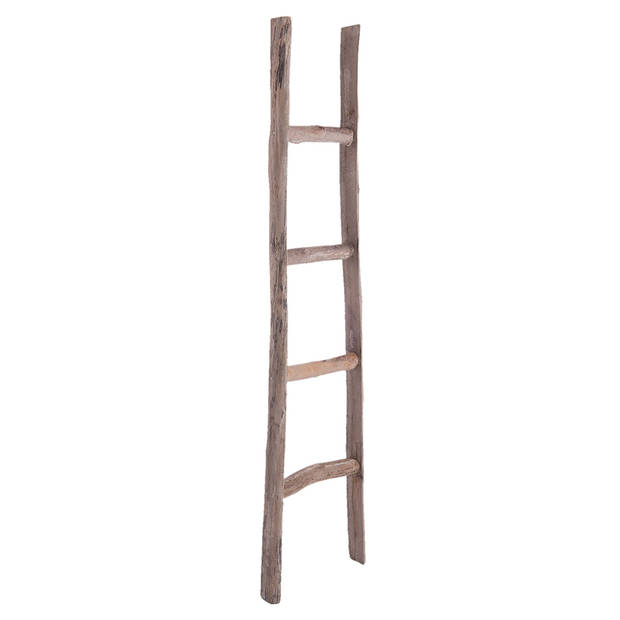 Clayre & Eef Handdoekhouder 34x6x130 cm Bruin Hout Decoratie ladder Bruin Decoratie ladder