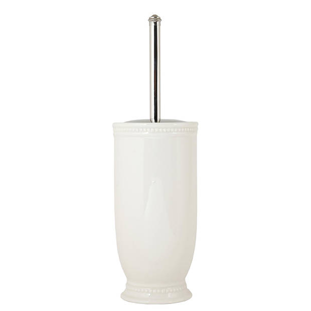 Clayre & Eef Witte Toiletborstel houder Ø 11*24 cm 60459