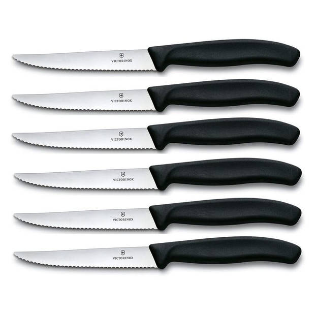 Victorinox Steakmessen Swiss Classic - Zwart - 6 stuks