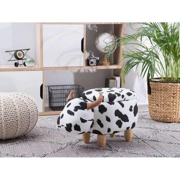 Beliani COW - Dierenhocker-Wit-Polyester