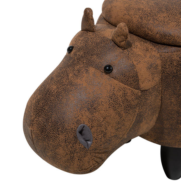 Beliani HIPPO - Dierenhocker-Bruin-Kunstleer