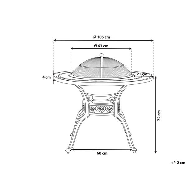 Beliani MANFRIA - Tuintafel-Bruin-Aluminium