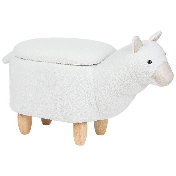 Beliani ALPACA - Dierenhocker-Wit-Polyester, Katoen