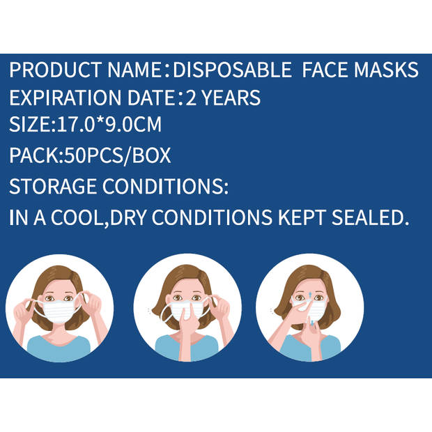 ACR Mondkapjes – Mondmaskers - 20 stuks – Geschikt voor Openbaar Vervoer – 3 Laags – Met neusbrug comfort