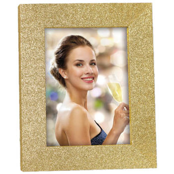 Houten fotolijstje goud met glitters geschikt voor een foto van 15 x 20 cm - Fotolijsten