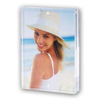 Acryl fotolijst transparant met magnetisch frame geschikt voor een foto van 13 x 18 cm - Fotolijsten