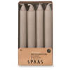 Spaas mini dinerkaarsen 8 stuks - taupe - 15,5 cm