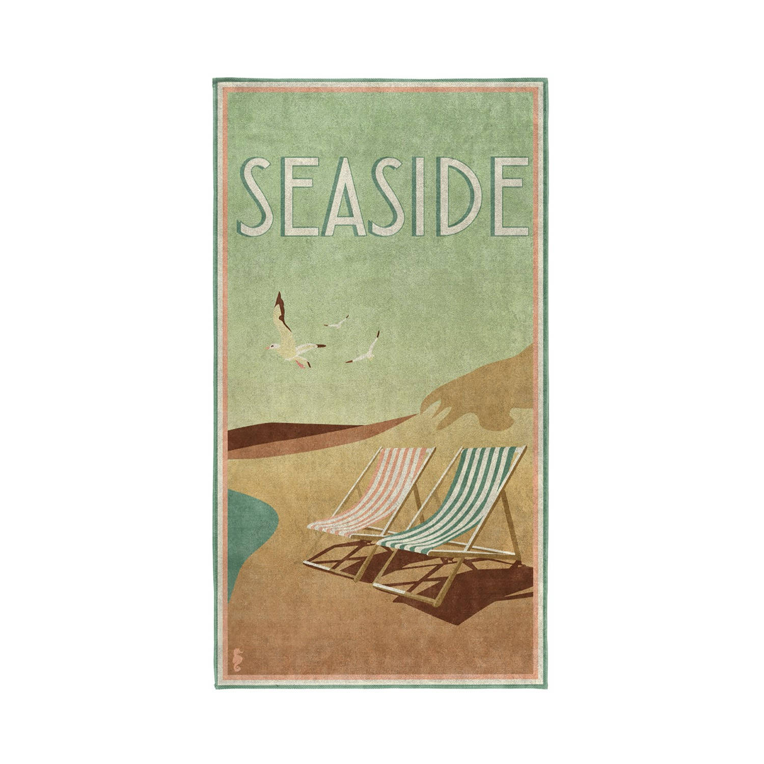 Seahorse Blackpool strandlaken 100% katoen 90x170 cm Green