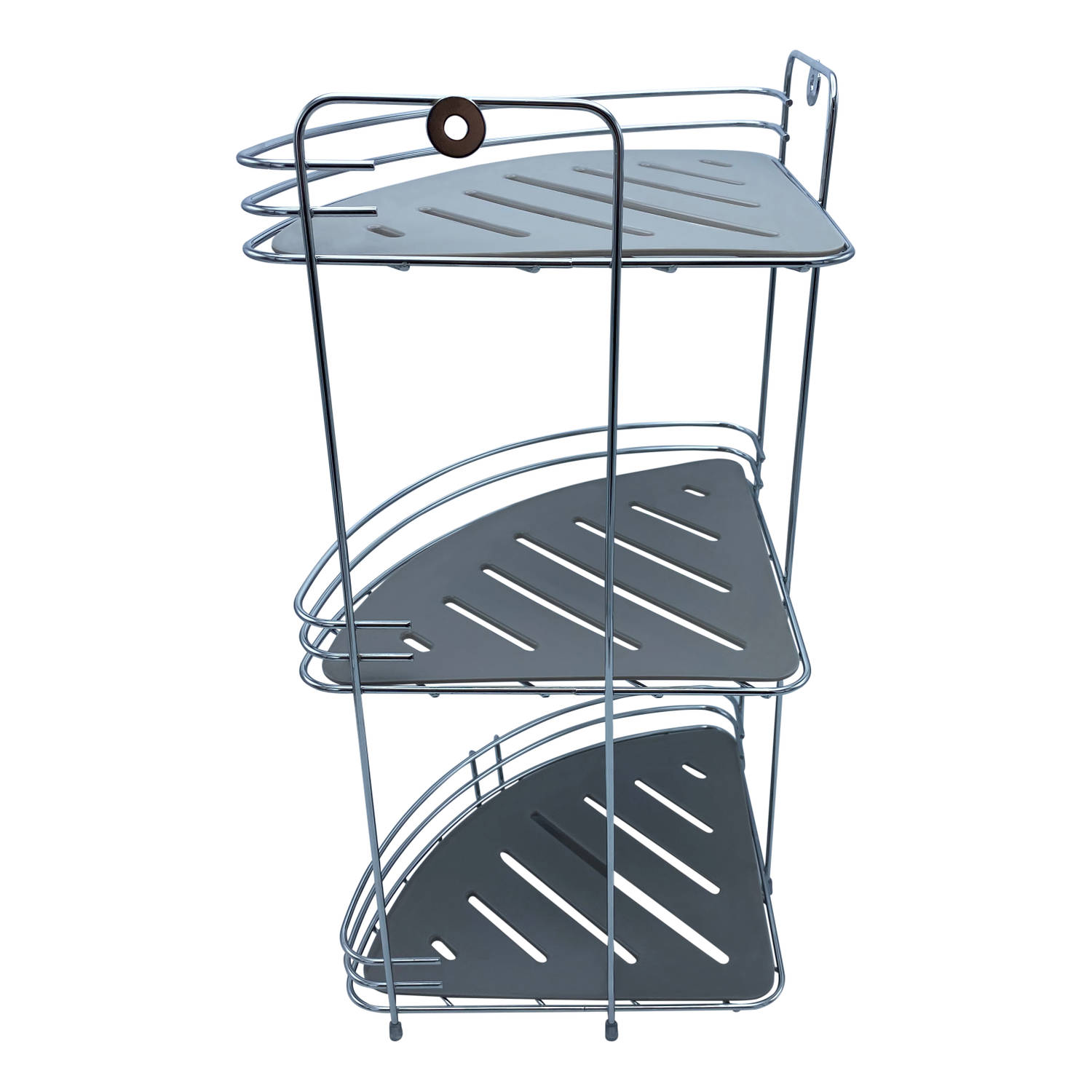 rouw Weekendtas vleugel 3-laags metalen doucherek hangend hoekmodel - Chroom/grijs | Blokker