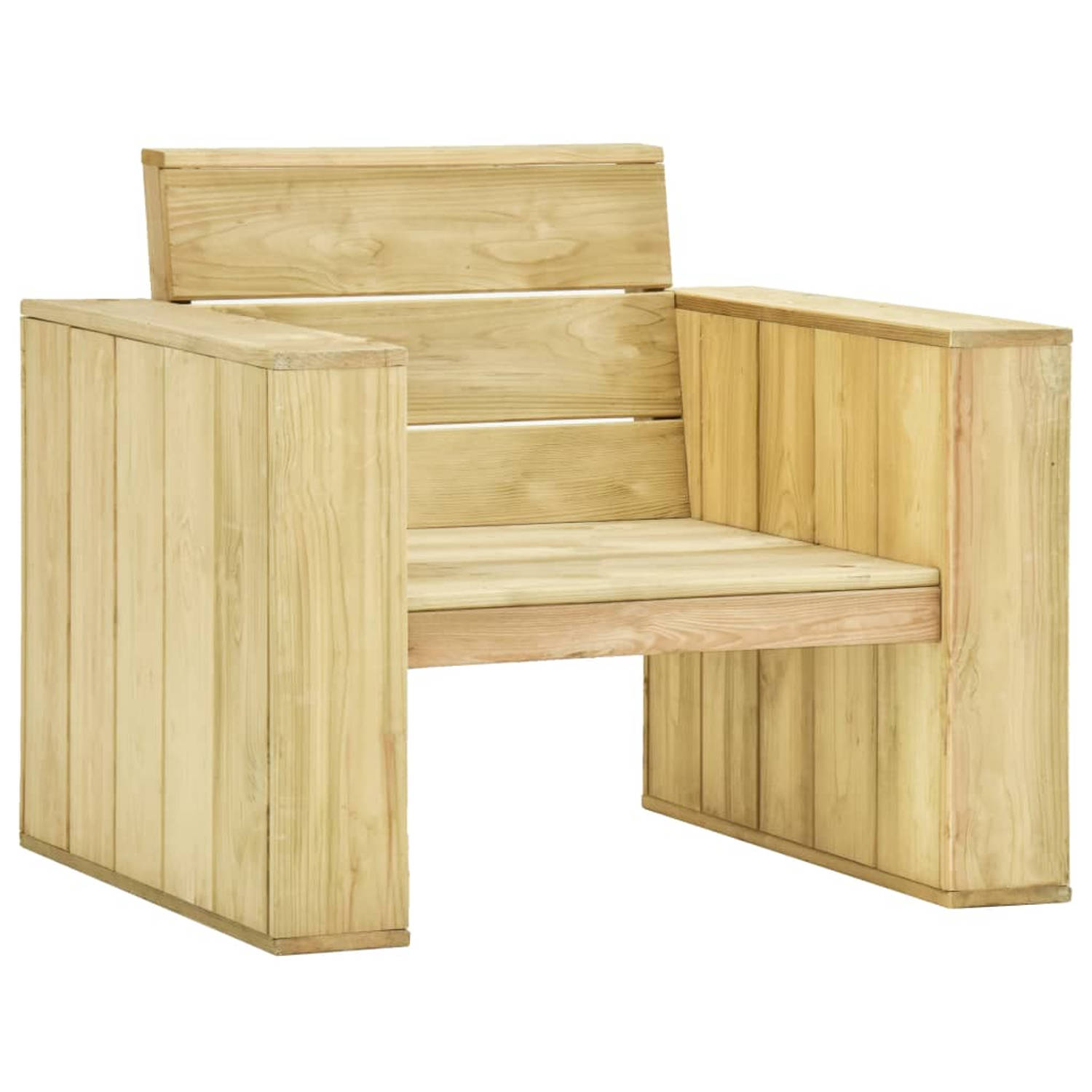 The Living Store Loungeset Grenenhout 2 stoelen tafel kussens Groen 89x76x76 cm 75x75x31 cm