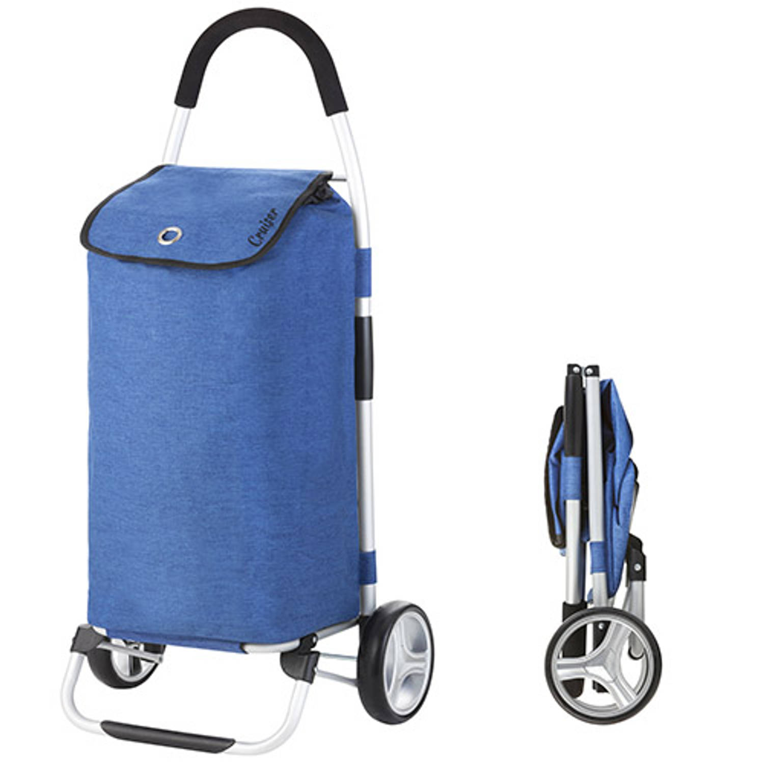 Vaag Vergelijken Gelovige ShoppingCruiser Foldable Boodschappentrolley - Opvouwbare boodschappenwagen  45 liter - Blauw | Blokker