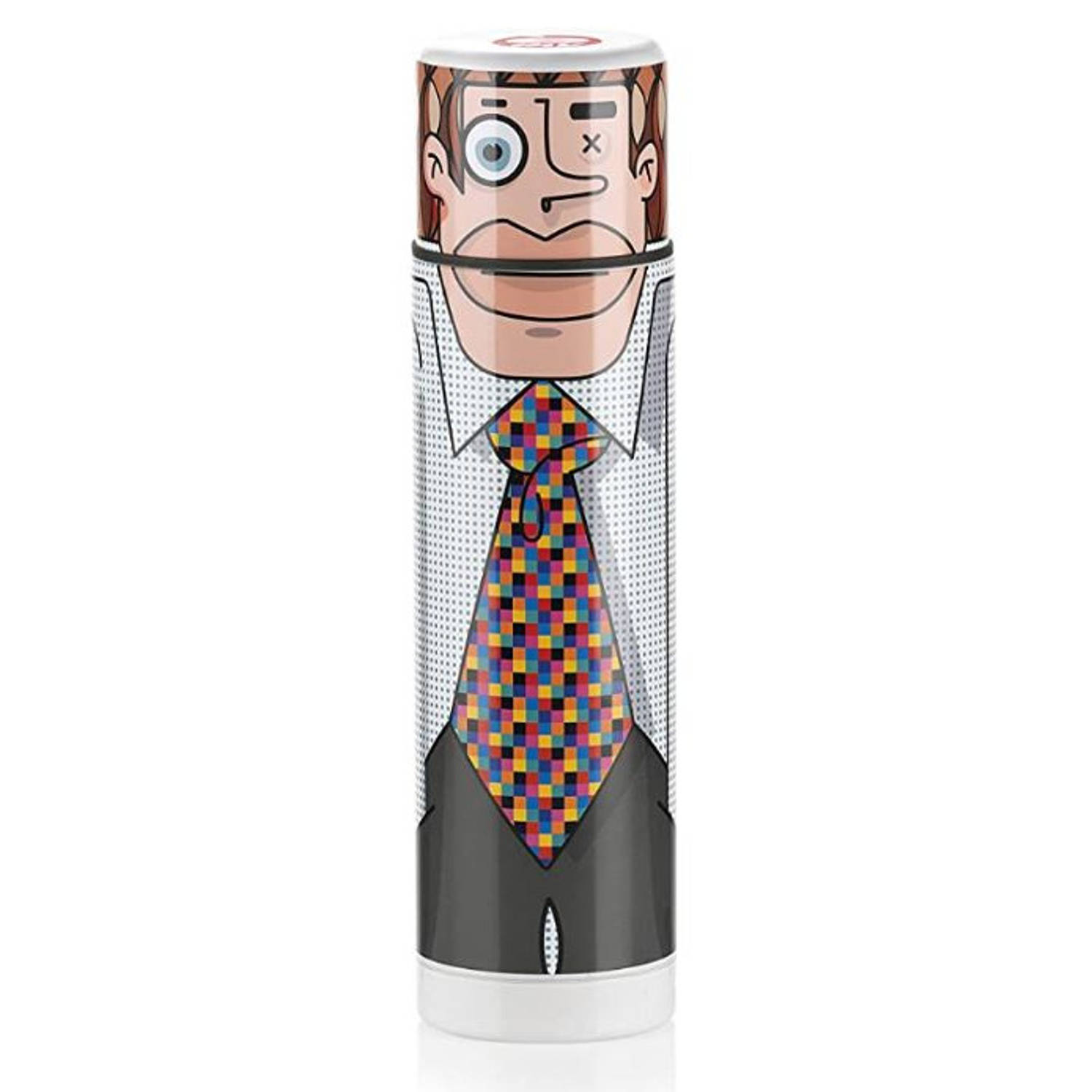 E-my thermosbeker mister Fred 500 ml 25 cm RVS grijs