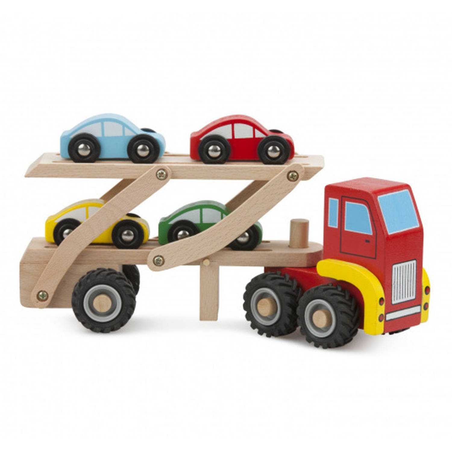 New Classic Toys Autotransporter Junior Hout Rood/bruin 2-delig