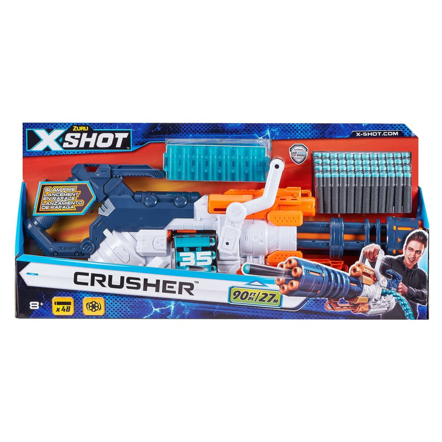 ZURU X-Shot - Dart Blaster - Excel - Crusher - 35-Dart Bel + 48 Darts (36382)
