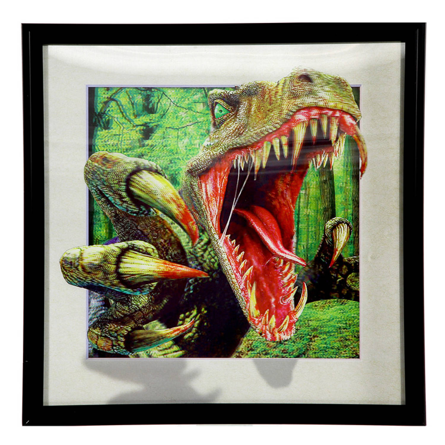3d Dinosaurus Poster In Zwarte Lijst T-rex Poster 3d