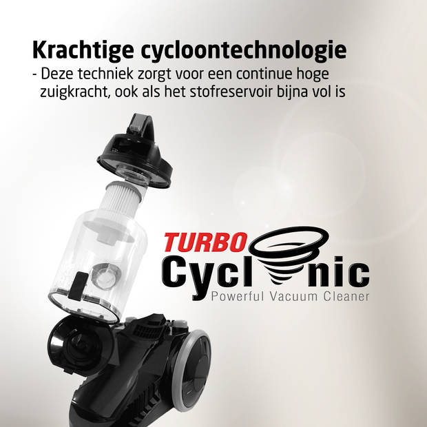 TurboTronic CV07 Stofzuiger zonder zak – Zwart/Oranje