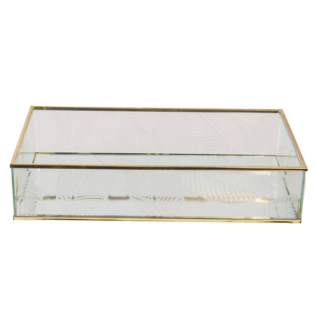 Clayre & Eef Transparente Juwelendoosje 29*17*6 cm van Glas