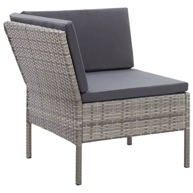 vidaXL 8-delige Loungeset met kussens poly rattan grijs