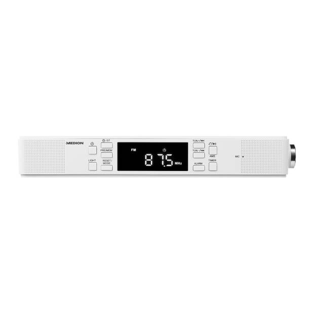MEDION Keuken onderbouwradio E66550 Bluetooth FM radio hands-free functie Timerfunctie LED display 2 x 2,7