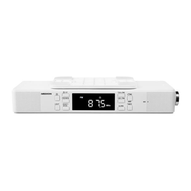 MEDION Keuken onderbouwradio E66550 Bluetooth FM radio hands-free functie Timerfunctie LED display 2 x 2,7