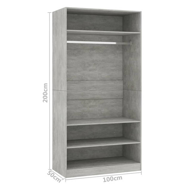 The Living Store Kledingkast Compact - 100x50x200 cm - Bewerkt hout