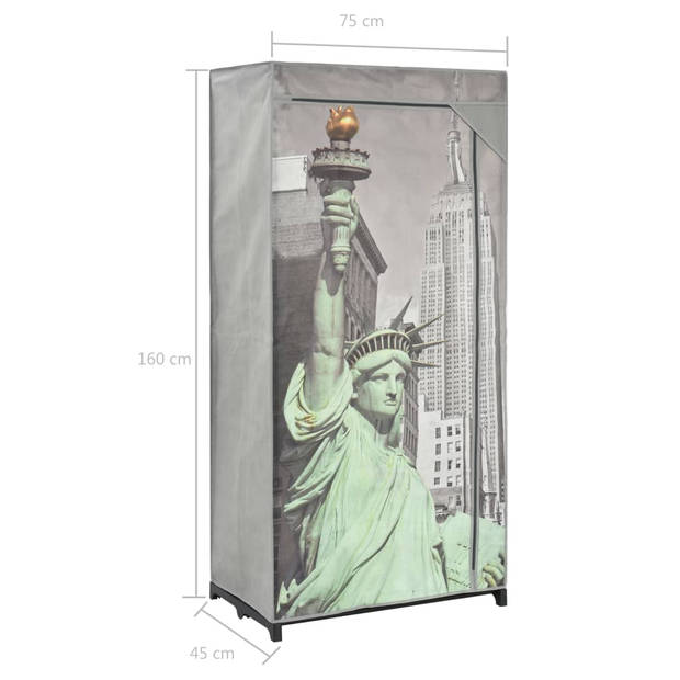 vidaXL Kledingkast New York 75x45x160 cm stof