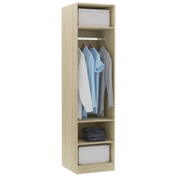 The Living Store Kledingkast Compact - 50 x 50 x 200 cm - Sonoma Eiken