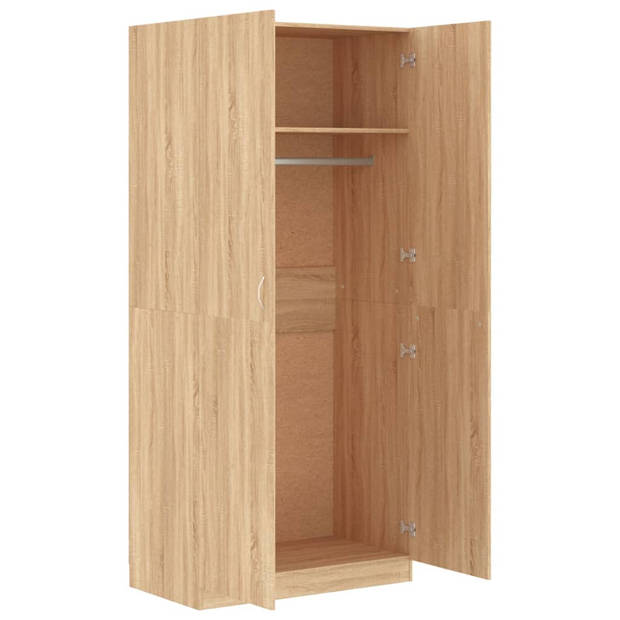 The Living Store Kledingkast Compacte Kledingkast - 90 x 52 x 200 cm - Sonoma Eiken