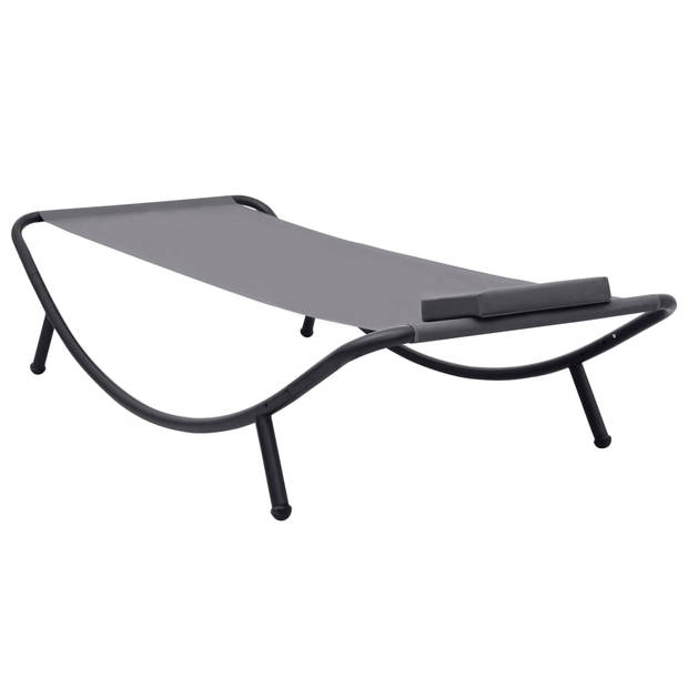 The Living Store Loungebed Outdoor - 200x90x40 cm - Grijs