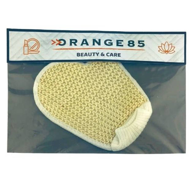 Orange85 Dubbelzijdige scrubhandschoen - Beige - Scrub washand - Twee verschillende kanten - Universeel