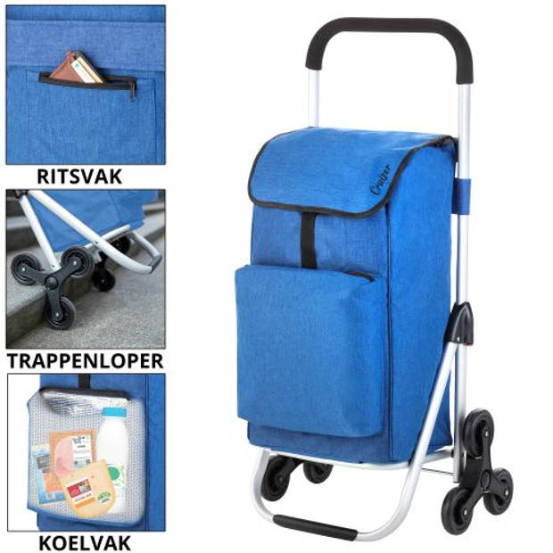 ShoppingCruiser® ‘Stair Climber’ Boodschappentrolley voor trappen Trappenloper Boodschappenwagen Blauw