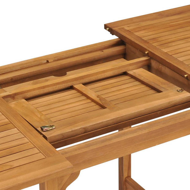 vidaXL Tuintafel verlengbaar (110-160)x80x75 cm massief teakhout