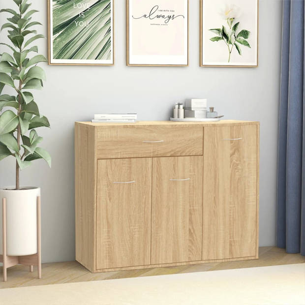 The Living Store Dressoir - Kast - 88 x 30 x 70 cm - Sonoma Eiken