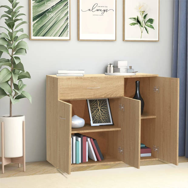 The Living Store Dressoir - Kast - 88 x 30 x 70 cm - Sonoma Eiken