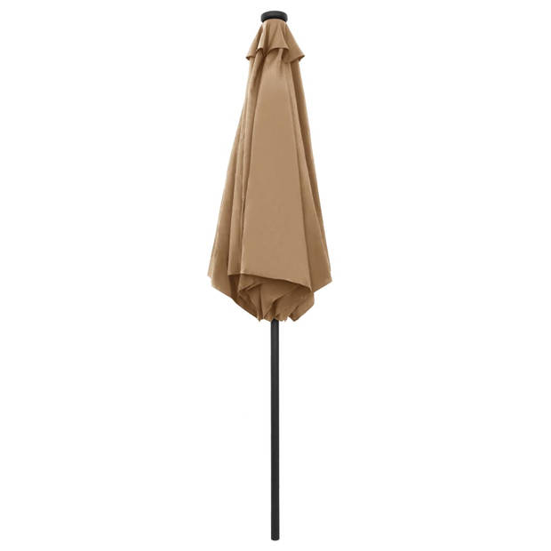 The Living Store Tuinparasol - Grijs - 270 x 236 cm - LED-verlichting