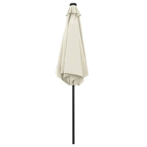 The Living Store Tuinparasol - Zandwit - 270 x 236 cm - UV-beschermend polyester - Aluminium paal - 6 baleinen -