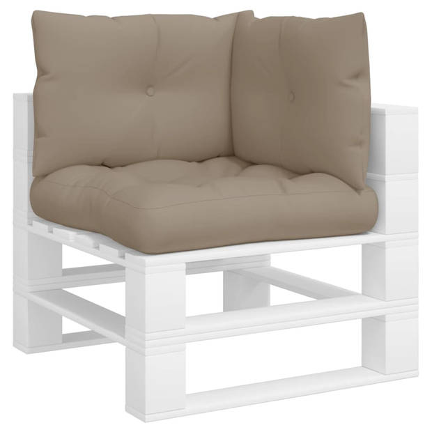 The Living Store Palletkussens - Polyester - Zachte vulling - Brede toepassing - Taupe - 60x61.5x10cm BxDxH