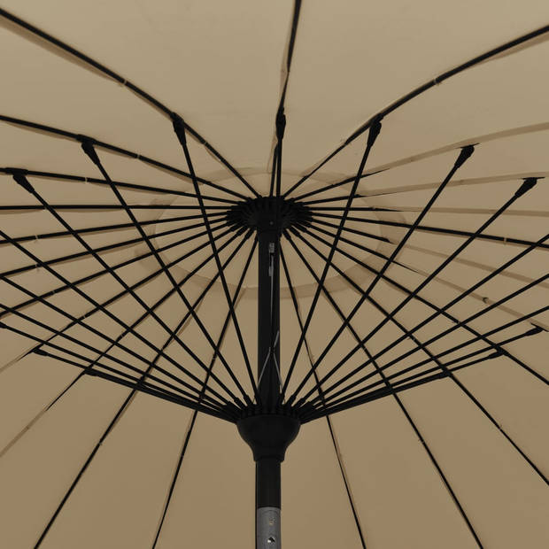 The Living Store Tuinparasol - 270 x 246 cm - Taupe - UV-beschermend polyester - Aluminium paal - Inclusief 24 baleinen