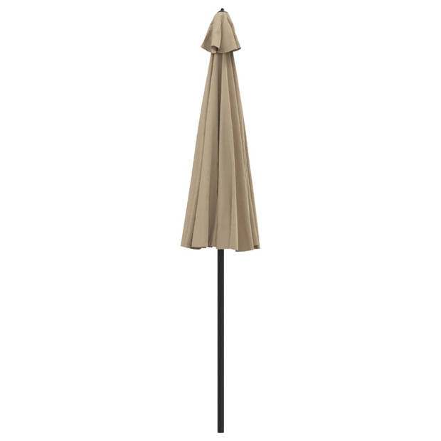 The Living Store Tuinparasol - 270 x 246 cm - Taupe - UV-beschermend polyester - Aluminium paal - Inclusief 24 baleinen