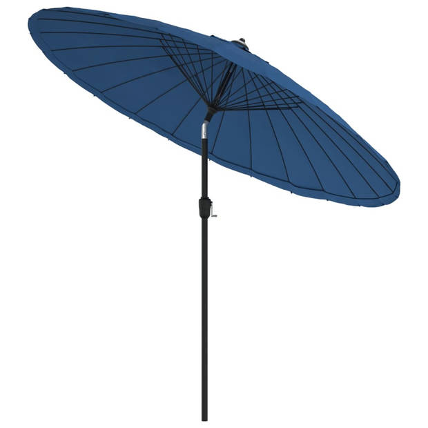 The Living Store Tuinparasol - Azuurblauw - 270x246 cm - UV-beschermend polyester - Aluminium paal - 38 mm diameter