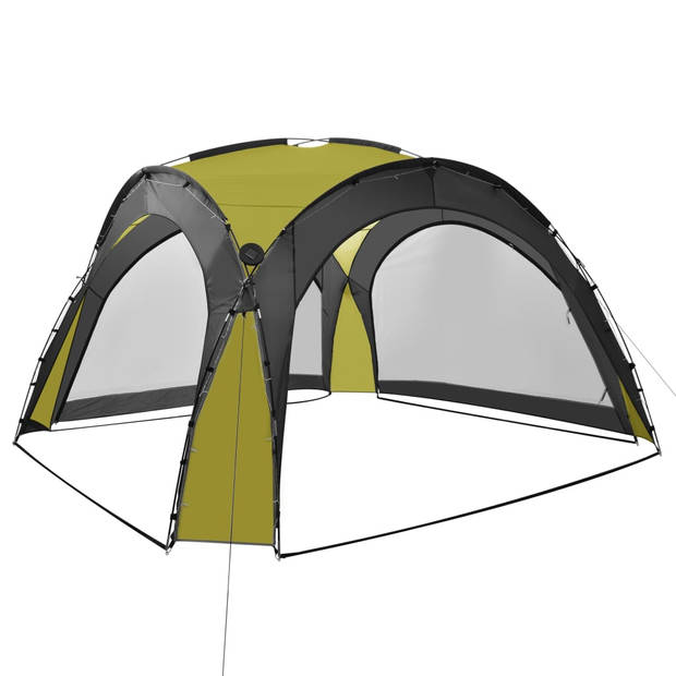 vidaXL Partytent met LED en 4 zijwanden 3,6x3,6x2,3 m groen