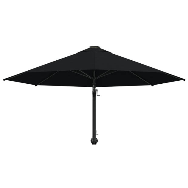 vidaXL Wandparasol met metalen paal 300 cm zwart