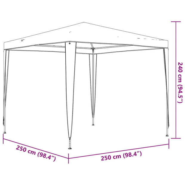 vidaXL Partytent 2,5x2,5 m wit